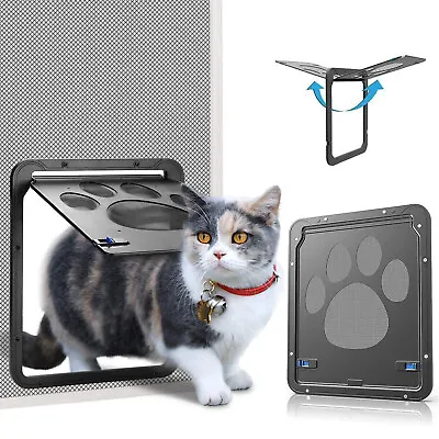 Pet Doors Lockable Flaps Puppy Dog Cat Magnetic Slide Screen Gate Frame Entry • $25.99