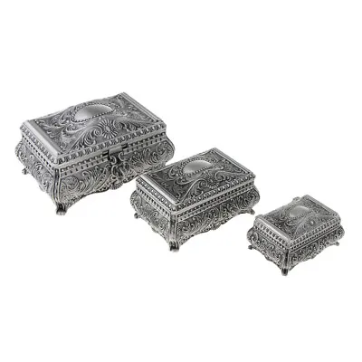 £18.83 • Buy Retro Tall Stand Box Medieval Floral Embossed Jewelry Trinkets Keepsake Box