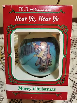 M. J. Hummel Glass Ball Ornament 1985 Hear Ye Hear Ye 3rd Annual  Edition • $3