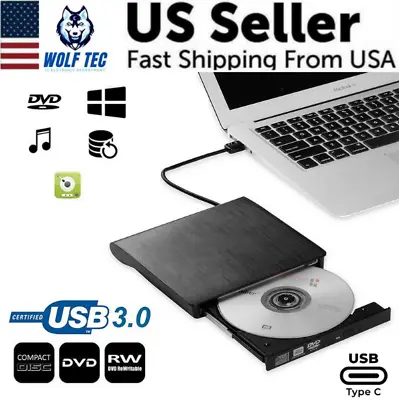 DVD CD RW Drive USB 3.0 External Burner Writer Rewriter For Apple Mac Macbook PC • $18.88