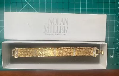 Nolan Miller Gold Mesh Rhinestone Bracelet Glamour Collection • $68