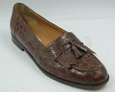 Mezlan Rodeo Men's Loafers 10.5 M Brown Crocodile Leather Tassel  Slip On Shoes • $209.99