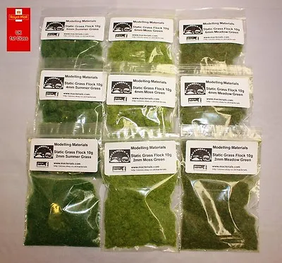 £10.99 • Buy Static Grass Flock Multipack 2mm 4mm 6mm - Moss, Meadow & Summer 9 Pack