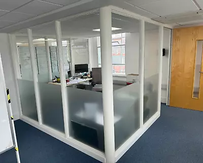 OFFICE GLASS Meeting Room Glass Partitions Office Partitioning Office Cubicle • £1250