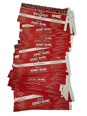 Wholesale Lot 60 Van Camp's Red Kidney Beans Tin Can Label Paper Vtg Ephemera • $14.99