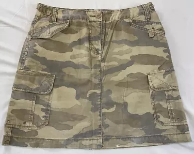 J Crew 64892 Camouflage / Camo  Cargo Fatigue Skirt Women's Size 6 • $15.99