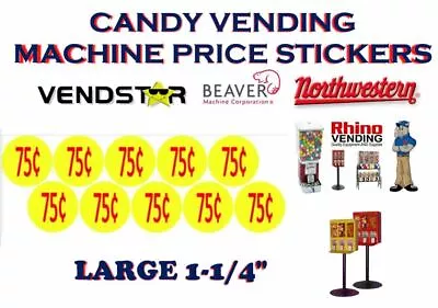 Bulk Vending Label Candy Machine PRICE Sticker .75 Cent • $3.99