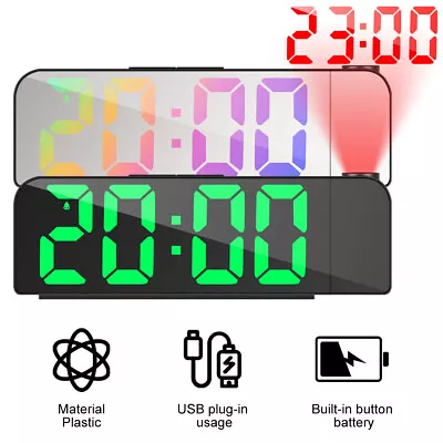 Projection Alarm Clock Digital Clock With 180° Rotatable Projector 12/24h • $23.99