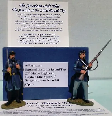 March Through Times Civil War Me-01 20th Maine Captain Spear & 1st Sergeant • $65