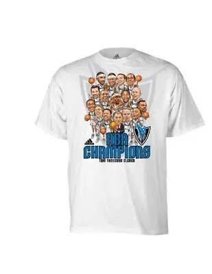 Dallas Mavericks 2011 NBA Finals Champions Caricature T-Shirt White Adult Large • $39.99