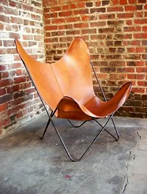 Vintage Classic Leather Butterfly Chair BKF Sleeper Seat Home Decor Furniture • $156.75