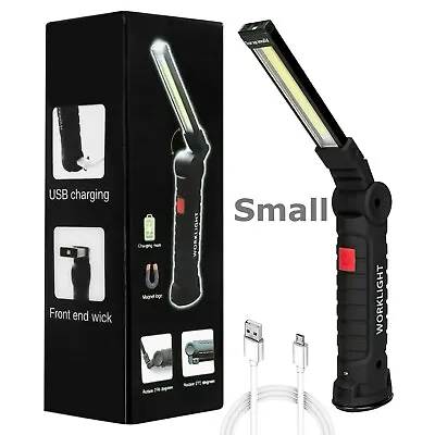 Magnetic Rechargeable COB LED RED Work Light Lamp Flashlight Folding Torch • $7.89