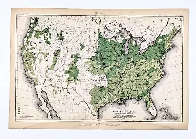 1880 UNITED STATES Map ORIGINAL Farming Oats Agricultural Texas Colorado Florida • $38