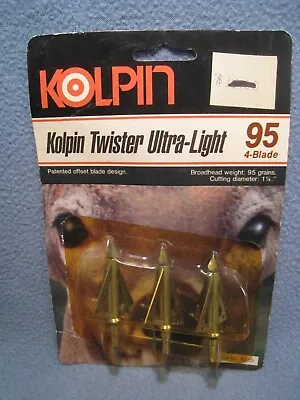 3 Pack Of Vintage Kolpin Ultra-Light 95 Grain 4 Blade Broadheads • $65