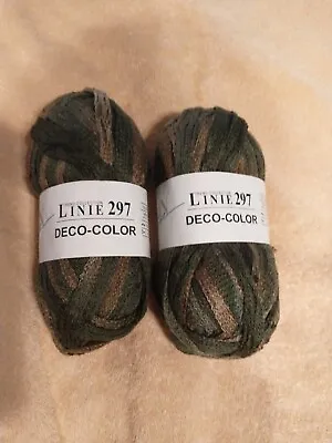 2 Skeins Linie 297 Trend Collection Ribbon Ruffle Mesh Yarn Lot NEW Deco-color • $12