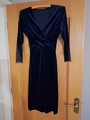Zara Dress. Blue. Size XS. Velvet. Excellent Condition  • £5