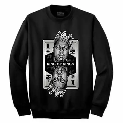 NEW Streetwear On Demand BIGGIE DECK OF CARDS BLACK Crew Sweater SMALL-3XLARGE • $99.46