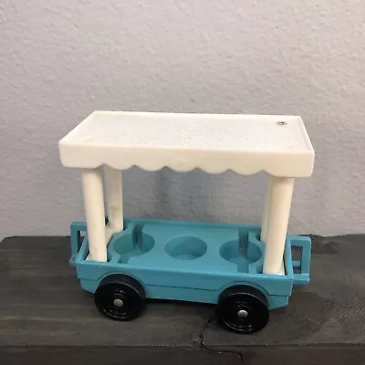 Fisher Price Little People Zoo #916 Tram Train Trolley Car Blue 1984 Vintage Toy • $9.95