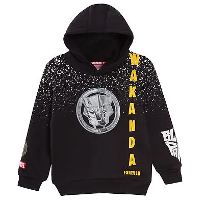 Marvel Black Panther Hoodie Kids Wakanda Hooded Fleece Top Fleece Sweatshirt • £16.95