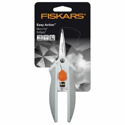 FISKARS EASY ACTION SOFT GRIP MICRO TIP SCISSORS 16cm  SUPER SHARP QUALITY • £14.99