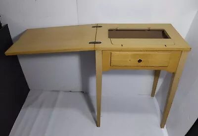 Vintage Blonde Formica Wood Sewing Machine Table Cabinet Mid Century Modern • $200