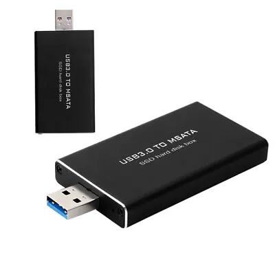 USB 3.0 To MSATA SSD Hard Disk Box Converter Adapter Enclosure External Case • $15.07