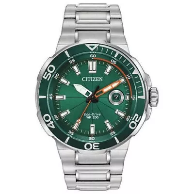 Citizen AW1428-53X Eco-Drive Endeavor Stainless Steel Green Dial Men's Watch • $109.99