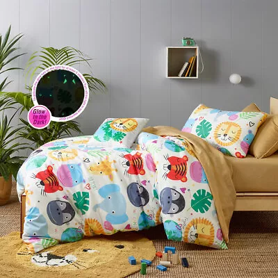 $26.81 • Buy Glow In The Dark Our Planet Quilt Cover Set Or Square Cushion By Happy Kids