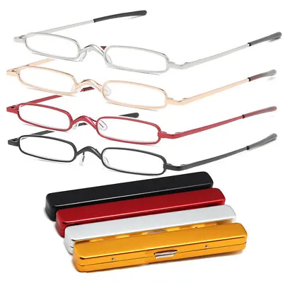 Mini Ultra-Thin SS Reading Glasses Presbyopic For Reader +1.0 To +4.0 +case • $11.99