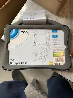 Universal Silicone Tablet Bumper Case Shockproof Cover With Stand For 7 -8  Grey • £2.50