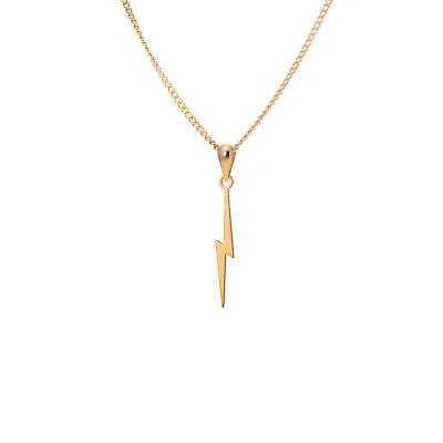 9ct Gold Lightning Bolt Necklace - 16 - 18 Inches • £80