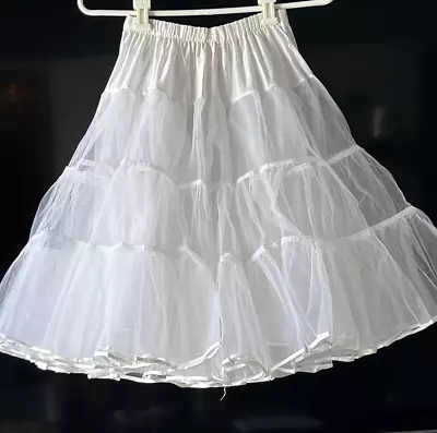 Vintage Sam's White Crinoline Petticoat Square Dance Skirt Nylon - Size Small • $34.99