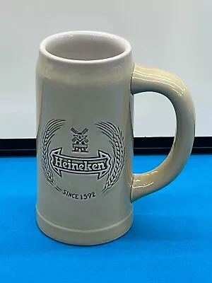 Vintage Heineken Beer Mug Stein Tankard Tan Beige Made In Brazil By Ceramarte • $24.99
