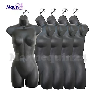 5 Pack Mannequin Torso Body Dress Form Black Female  Plastic Hanging Forms • $97.83