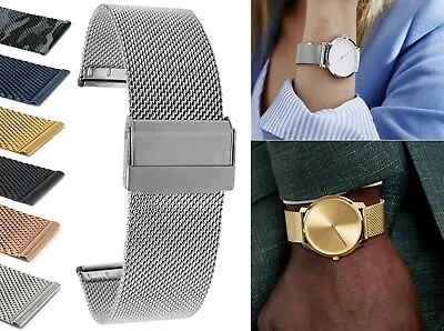 Bandini Stainless Steel Mesh Watch Band Strap Metal - Many Colors - 8mm To 24mm • $18.95