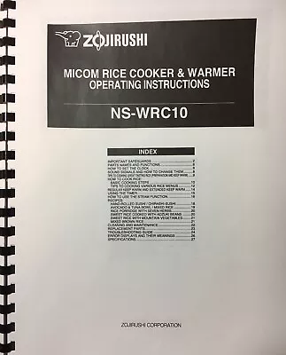 OWNER'S MANUAL  For Zojirushi Micom Rice Cooker & Warmer  NS-WRC10 • $18.46