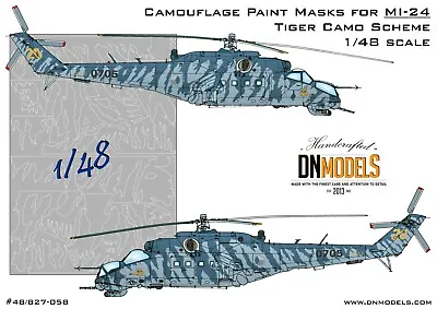 $31.99 • Buy Mil Mi-24 Hind Attack Helicopter Tiger Camo Paint Mask Set 1/48 DN Models