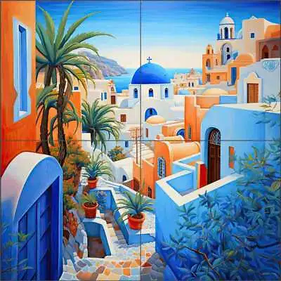 Mediterranean Tile Backsplash Ray Powers Greece Art Ceramic Mural OB-RPA447a • $84.95