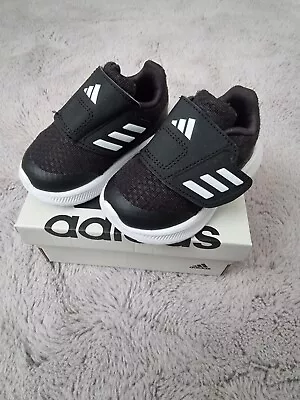 Adidas Infant Black Trainers Size UK3 (19) In Excellent NEW Condition  • £9