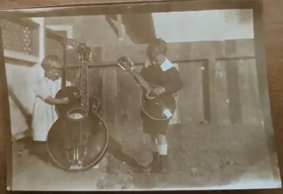 Turn Of The Century Children Muisicians - Harp Guitar And Mandolin • $24.99