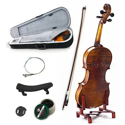 NEW Solid Wood Intermediate Plus 4/4 Violin VN302 W Case Bow Rosin String • $179.99