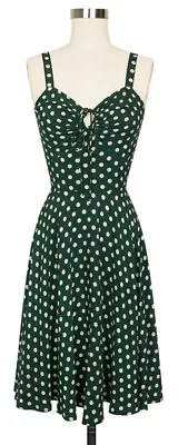 £50 • Buy Trashy Diva Irish Polka Dot Green Sun Dress Xs Vintage PinUp Swing 1940s Summer