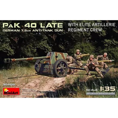 Miniart 35409 - 1/35 German PAK 40 Late 7.5cm Anti-Tank Gun Model Kit • £27.50