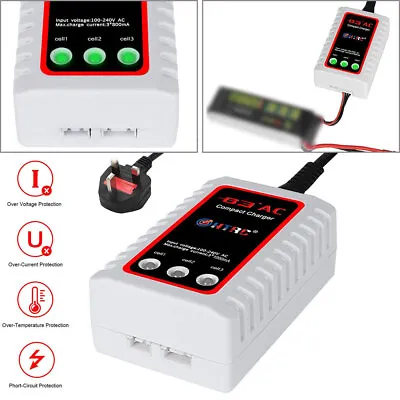 AIRSOFT LIPO BATTERY BALANCE COMPACT CHARGER 7.4V & 11.1V 2 & 3 CELL For NUPROL • £12.36