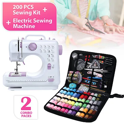 Sewing Machine 12 Built-In Stitches Crafting Mending Machine +200x Sewing Kit US • $33.88