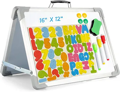 Magnetic Small White Board Foldable 12  X 16  Double-Sided For Kids Students  • $17.99