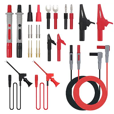 1000V 20A Multimeter Test Leads Kit 24Pcs Digital Electrical Test Probes Set • £20.99