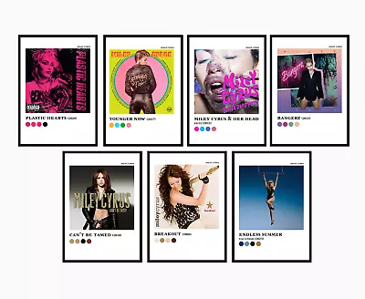 MILEY CYRUS Discography Aesthetic Colour Pallette Album Music Poster Prints • £5