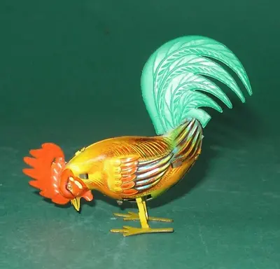 Vintage German Kohler Tin Lithograph Wind Up Rooster With Felt Comb US Zone • $14.99