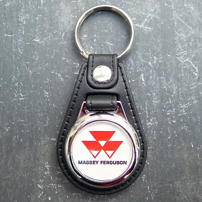 Massey Ferguson Black Keyring | Premium PU Leather Keyring | 1032 • £5.75